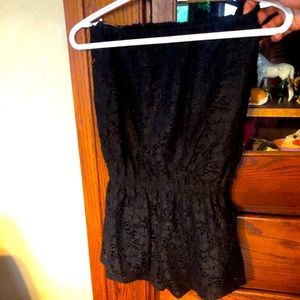 A simple black laced romper